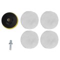 Kimiss 3in Wool Buffing Pad Set With Drill Adapter 