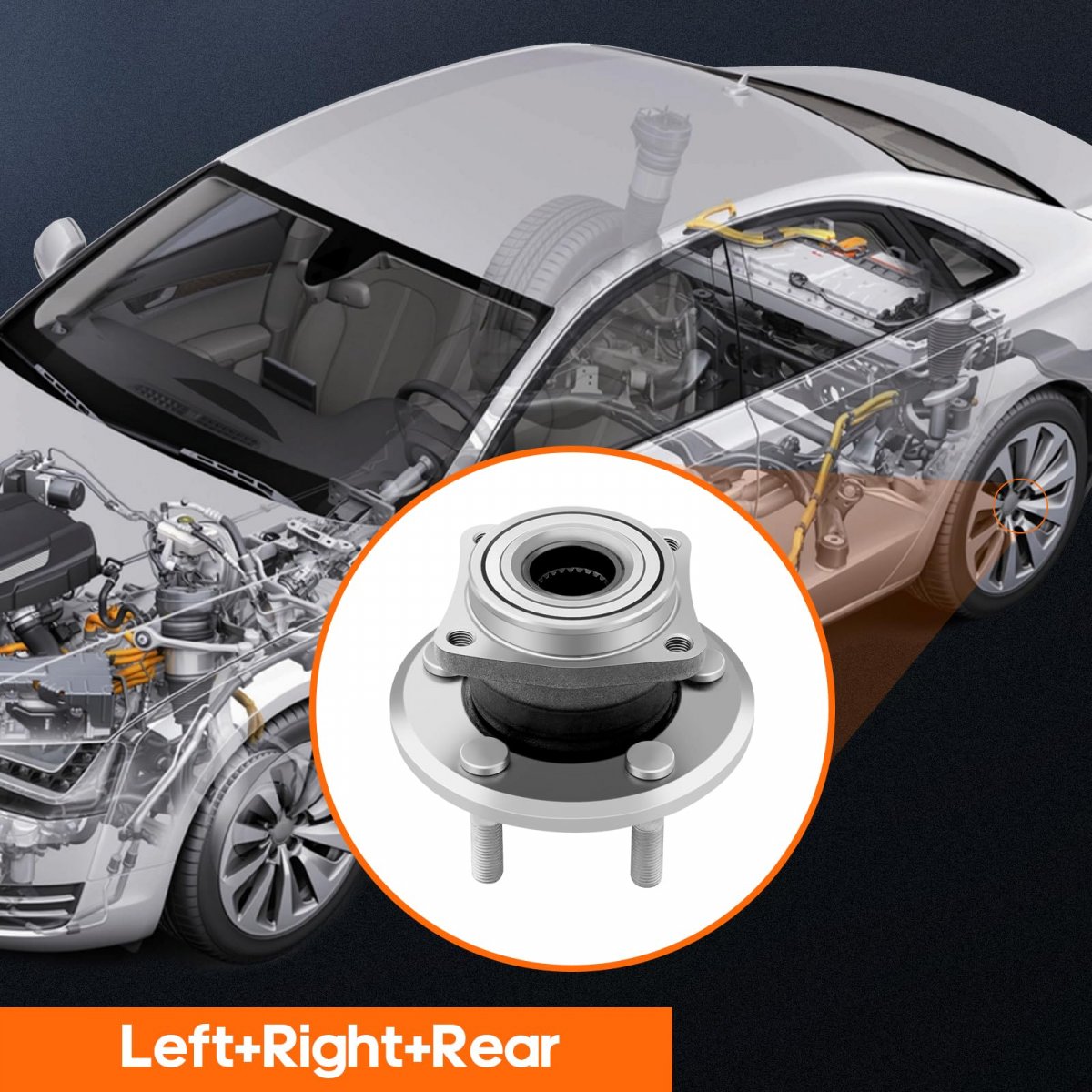 Rear Wheel Hub Bearing Assembly 512512 For Toyota Matrix Awd And Pontiac Vibe 2003 To 2006 Left Right 4 Abs 5 Bolts