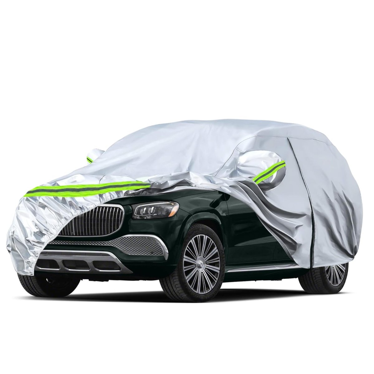 Waterproof Car Cover For 2006 2024 Mercedes Benz Gl Gls Class 450 450d 6 Layer Silver All Weather Protection With Zipper Door