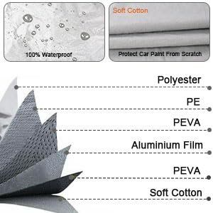 Waterproof Car Cover For 2006 2024 Mercedes Benz Gl Gls Class 450 450d 6 Layer Silver All Weather Protection With Zipper Door
