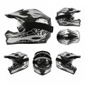 Tcmt Dot Youth Kids Motocross Offroad Street Helmet Motorcycle Dirt Bike Atv Goggles Gloves X-large Pattern Black Skull 