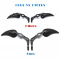 8mm Black Motorcycle Teardrop Rear View Side Mirrors Compatible With Road King Street Electra Glide Dyna Softail Black