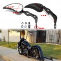 8mm Black Motorcycle Teardrop Rear View Side Mirrors Compatible With Road King Street Electra Glide Dyna Softail Black