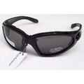 Birdz Eyewear Quail Sunglasses Padded With Smoke Lenses Shiny Black Frame And Are Anti Fog Coated Plus Comes Carry Bag 