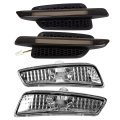 4 Pcs Smoke Lens Front Fender Clear Bumper Side Marker Lights W Amber Bulbs For 2008-2009 Pontiac G8 2 Packages 