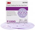 3m 30769 Hookit Purple 6 P1000 Grit Dust-free Finishing Film Disc