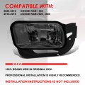 Auto Dynasty Front Bumper Driving Fog Light Lamps With Switch And Bezels Compatible Dodge Ram 1500 2500 3500 2009-2018 Driver