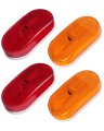 6 Led Oblong Trailer Side Marker Light 4 Piece Set 2 Red Amber Waterproof Clearance Roof Running Lights For Freightliner 