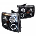 Tlaps 7422446116184 For 2007-2013 Chevy Silverado 1500 2007-2014 2500 3500 Hd Black Housing Halo Projector Headlights With Led 