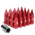 J2 Engineering 7075-t6 Compatible Withged Aluminum M12 X 1 5 75mm 20pcs Spiky Cap Lug Nut Adapter Red