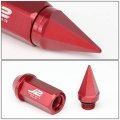 J2 Engineering 7075-t6 Compatible Withged Aluminum M12 X 1 5 75mm 20pcs Spiky Cap Lug Nut Adapter Red