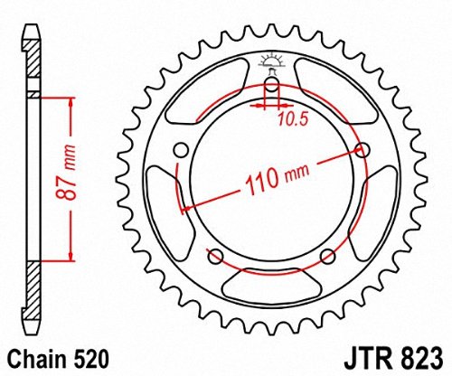JTR284.39 39T JT Sprockets Steel Rear Sprocket