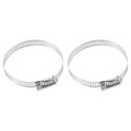 1 Set Universal Motorcycle Exhaust Heat Shield Pipe Guard Muffler Protector Silver Tone