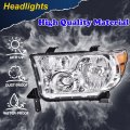 G-plus Headlights Assembly Compatible With 2007-2013 Toyota Tundra 2008-2017 Sequoia Bumper Headlamp Cleara Lensa Chrome