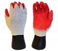 12 Pairs Latex Coated Work Gloves- Natural 10 Gauge Cotton Poly Orange Palm Large 