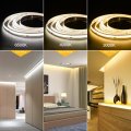 Vrabocry Fcob Cob Flexible High Density Uniform Light Led Strip 10w M 16 4ft Dc24v Cool White 6000k 8mm Width Dimmable Ribbon