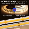 Vrabocry Fcob Cob Flexible High Density Uniform Light Led Strip 10w M 16 4ft Dc24v Cool White 6000k 8mm Width Dimmable Ribbon