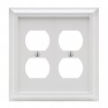 Amerelle 2040ddw Deerfield Wallplate 2 Duplex Wood White 1-pack 