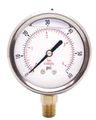 Liquid Filled Pressure Gauge 0-60 Psi 2 5 In Dial 1 4 Npt Lower Mount Stainless Steel Case And Brass Wetted Parts Pbg254l-060 