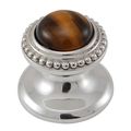 Vicenza Designs K1147 Gioiello Round Stone Insert Style 8 Knob Tigers Eye Small Polished Silver 