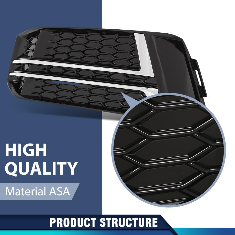Front Fog Light Cover Bumper Grille Bezel Chrome For Audi S4 A4 B9 S-line 2016 2018 Not Fit Standard Version 8w0807681f