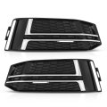 Frontog Light Cover Bumper Grille Bezel Chrome For Audi S4 A4 B9 S-line 2016-2018 Not Fit Standard Version 8w0807681f 8w682f 