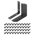 10 Pcs L Corner Bracket Brace Metal Joint Right Angle Brackets Fastener With Screws For Wood Shelves Black 2 76 X0 59 X2 