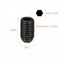 Uxcell Ball Point Set Screws 10pcs M12 X 20mm High Carbon Steel Metric Spring Hex Socket Grub Screw