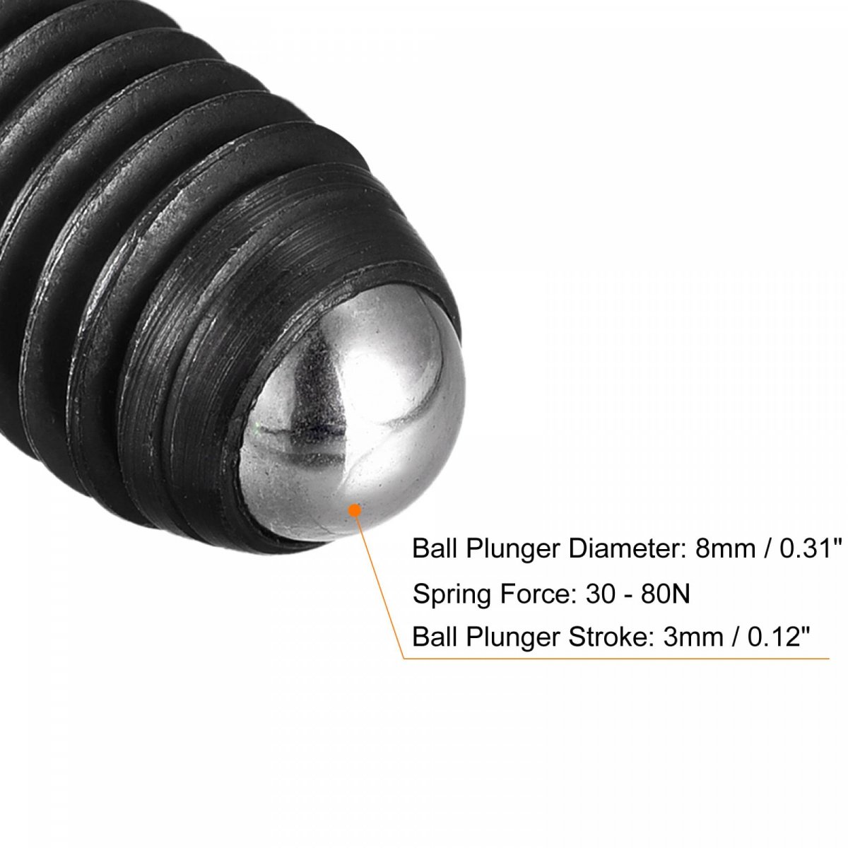 Ball Point Set Screws 10pcs M12 X 20mm High Carbon Steel Metric Spring Hex Socket Grub Screw