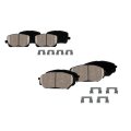 Callahan Cpk11136 Front Rear Performance Grade Quiet Low Dust 8 Ceramic Brake Pads Dual Layer Rubber Shims Hardware 