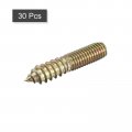 Uxcell M10x50mm Hanger Bolts 30pcs Double Ended Thread Dowel Screws For Wood Furniture Connecting