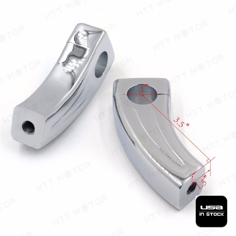 Chrome Handlebar Risers For 1 In Handlebars Boulevard Intruder Volusia V Star Vmax Billet Aluminum Pair