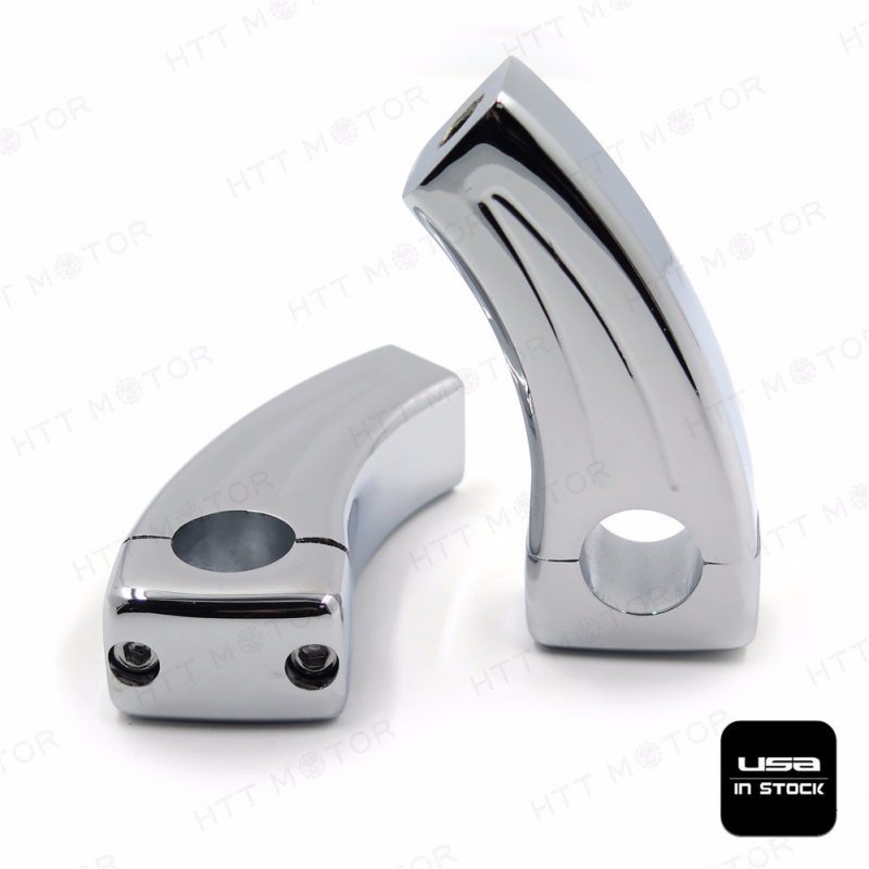 Chrome Handlebar Risers For 1 In Handlebars Boulevard Intruder Volusia V Star Vmax Billet Aluminum Pair