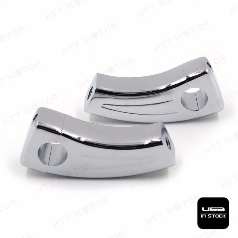 Chrome Handlebar Risers For 1 In Handlebars Boulevard Intruder Volusia V Star Vmax Billet Aluminum Pair