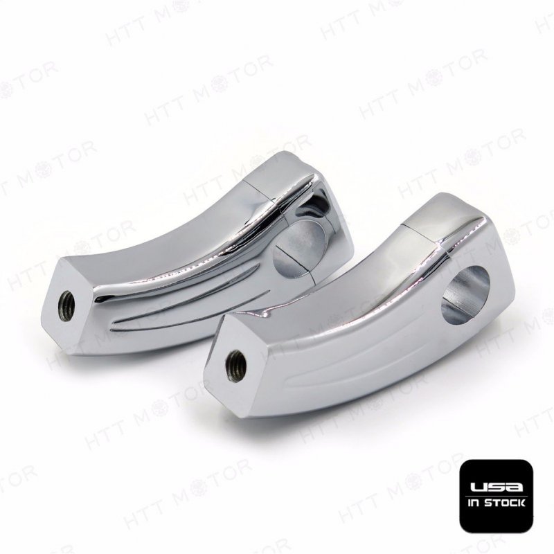 Chrome Handlebar Risers For 1 In Handlebars Boulevard Intruder Volusia V Star Vmax Billet Aluminum Pair