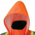 Pioneer High Visibility 150d Lightweight Waterproof Safety Rain Jacket With Detachable Hood Reflective Tape Orange Unisex Xl 