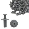 100 Pcs 8mm Hole Gray Plastic Rivets Fastener Push Clips For Car Auto Fender