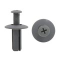 100 Pcs 8mm Hole Gray Plastic Rivets Fastener Push Clips For Car Auto Fender