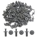 100 Pcs 8mm Hole Gray Plastic Rivets Fastener Push Clips For Car Auto Fender