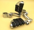 Smt-chrome Adjustable Dually Highway P-clamps Large Footpeg Footrest Compatible With V-star Roadstar Suzuki Boulevard Equipped