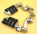 Smt-chrome Adjustable Dually Highway P-clamps Large Footpeg Footrest Compatible With V-star Roadstar Suzuki Boulevard Equipped
