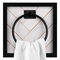 Autumn Alley Farmhouse Decor Hand Towel Ring For Bathroom Rustic Holder Rack Wall Mounted Towels With Unique Shiplap Black Wood 