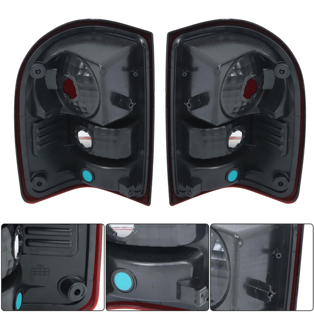 Tail Lights Replacement For Ranger 2001-2011 Halogen Brake Lamp Pair Driver And Passenger Side Smoked Lens 6l5z-13405-aa