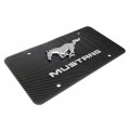 Ipick Image Ford Mustang Dual 3d Chrome Logo Genuine Real Black Carbon Fiber License Plate