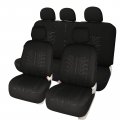 Leader Accessories 17pcs Embossed Black Auto Car Seat Covers Combo Pack For Cars Suv Front Seats Set And 50 Or 60 40 Rear Split 