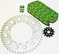 Kawasaki Kx250f Green Chain And Sprocket Kit 13 50 116l For 2004 2005 Models Steel Front Rear Sprockets With Non O Ring