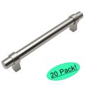 Cosmas 161-4sn Satin Nickel Contemporary Bar Cabinet Handle Pull 4 Hole Centers 20 Pack 