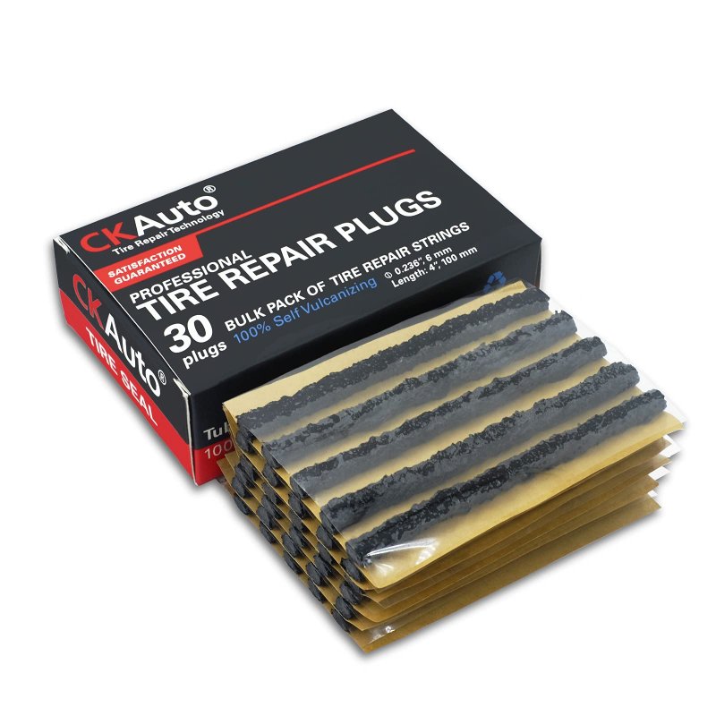 30pcs 4 In Black Tire Repair Strings Tubeless Plugs For Car Bike Atv Utv Wheelbarrow Mower And Off Road Tires