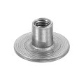 M4 T-nuts 50pcs Carbon Steel Tee Nut Round Base Weld Nuts 8mm Height Through Hole Flange Insert Female Thread Plate Dark Gray 