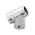 6144c 60 Degrees Tee Rail Fitting Left Stainless Steel High Shine Finish Silver Standard Size 